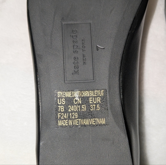 Kate Spade Dakota Charm Women's Black Ballet Flats Size 7 - Picture 7 of 8